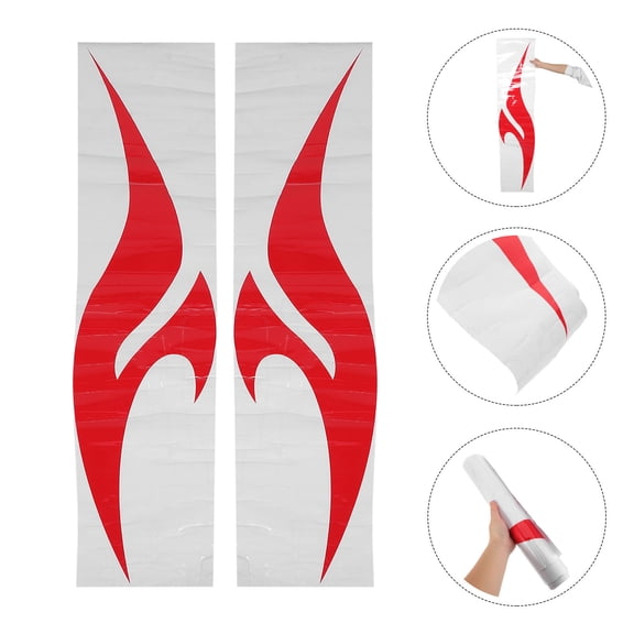 LOLIPPYY 2Pcs Red Car Side Stripes Decals Graphics Universal Fit Automotive Exterior Sticker