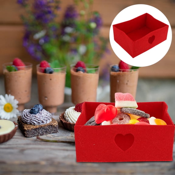 LOLIPPYY 2Pcs Red Cloth Love Candy Box for Wedding Party Supplies and Romantic Desktop Decoration