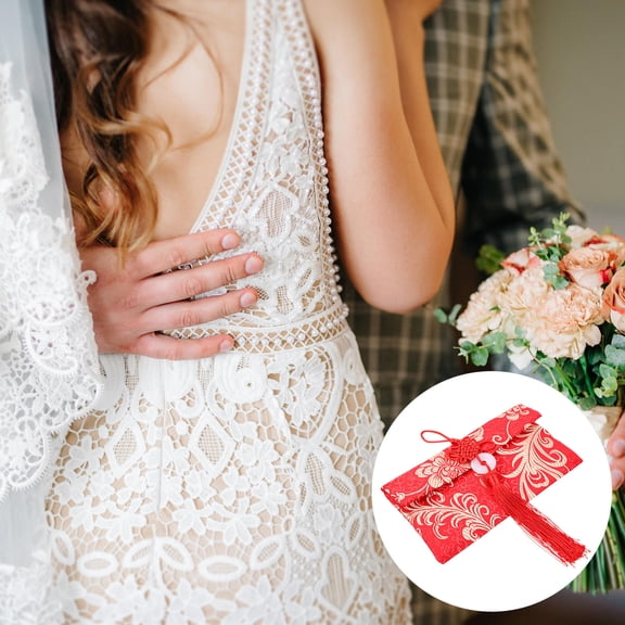 LOLIPPYY 2Pcs Red Envelopes Chinese New Year Brocade Giving Family Friends