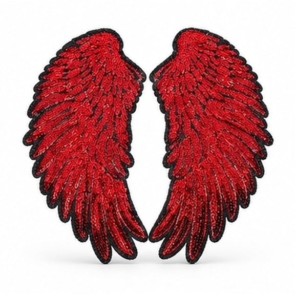 LOLIPPYY Red Sequin Embroidered Iron- Patches for Costume 2 Pieces