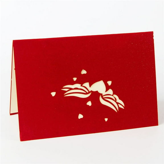 LOLIPPYY 2-Pack Red Wedding Invitations with Unique 3D Heart Carved Design, Elegant Paper Cards for Special Occasions