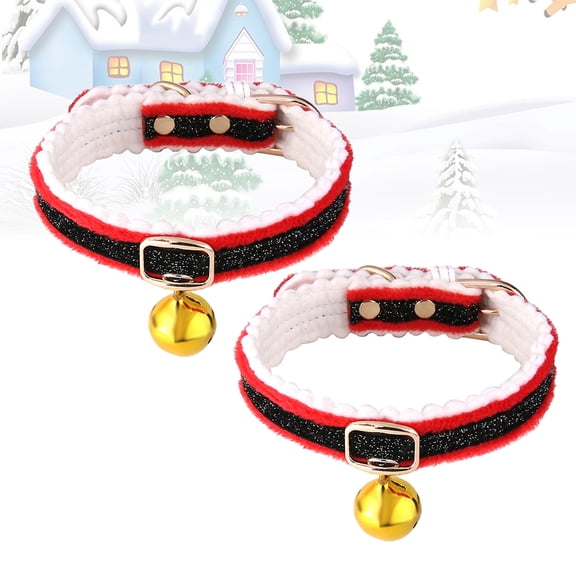 LOLIPPYY 2Pcs Red Pet Supply Bell Collar Adjustable Decorative Collar for Medium Pets