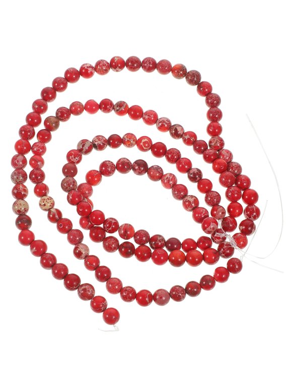 2 Pieces Red Stone Bead Bracelets and Jewelry Making Beads for Accessories and Craft Projects