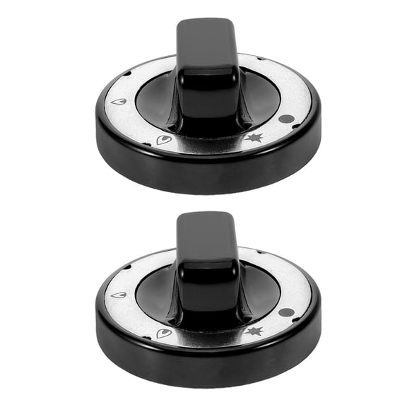 LOLIPPYY 2Pcs Replacement Black Gas Grill Burner Knobs Comfortable Grip ABS Material Universal Fit