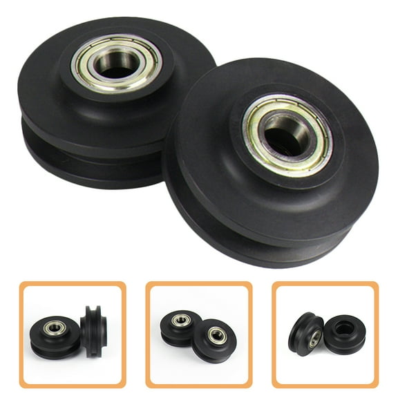 LOLIPPYY 2-Pack Replacement Nylon Steel Bearing Wheels for Door Track Rollers Home Improvement Hardware