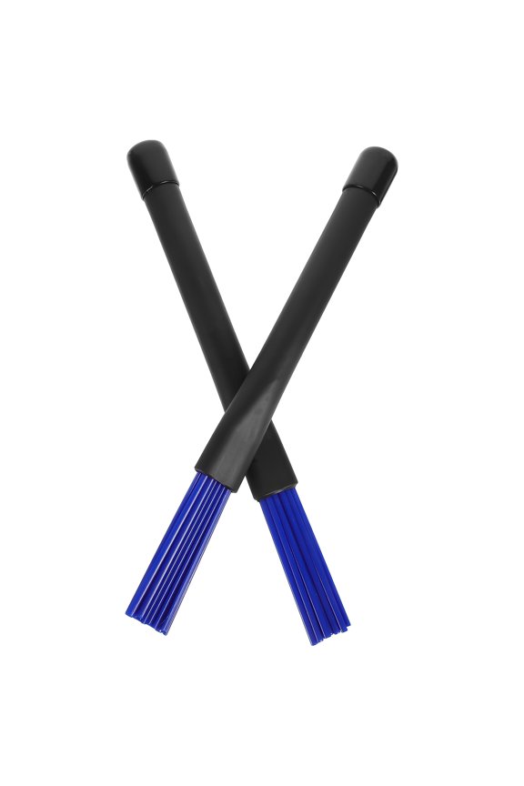 2-Pack Retractable Drum Brushes with Soft Rubber Handles, Plastic Drumsticks for Jazz, Music Practice and Performance