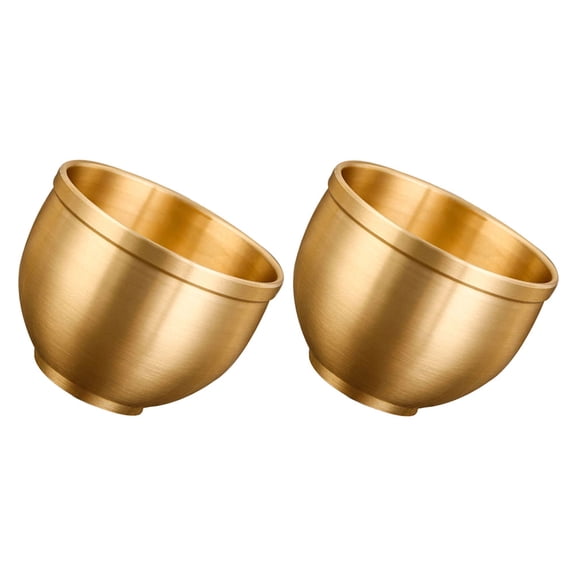 LOLIPPYY 2Pcs Retro Brass Tea Cup Sturdy Metal Mug with Unique Shape for Home and Tearoom Decoration
