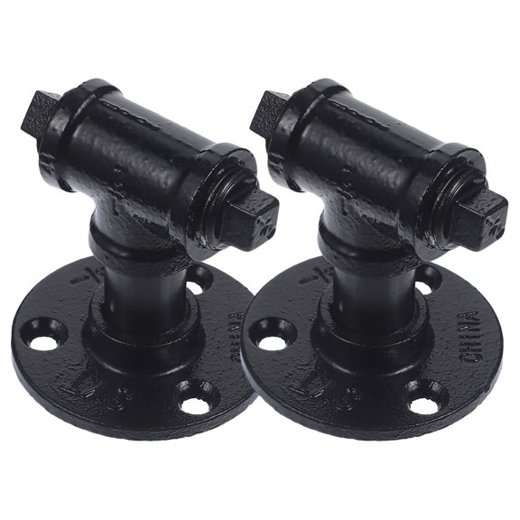 LOLIPPYY 2Pcs Retro Handle Iron Pipe Style Cabinet Handle Black Vintage Style Home Decoration