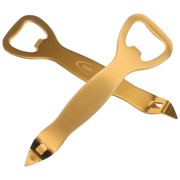 LOLIPPYY 2-Pack Reusable Golden Stainless Steel Vial Breaker and Bottle Opener with Hanging Hole for Home Use