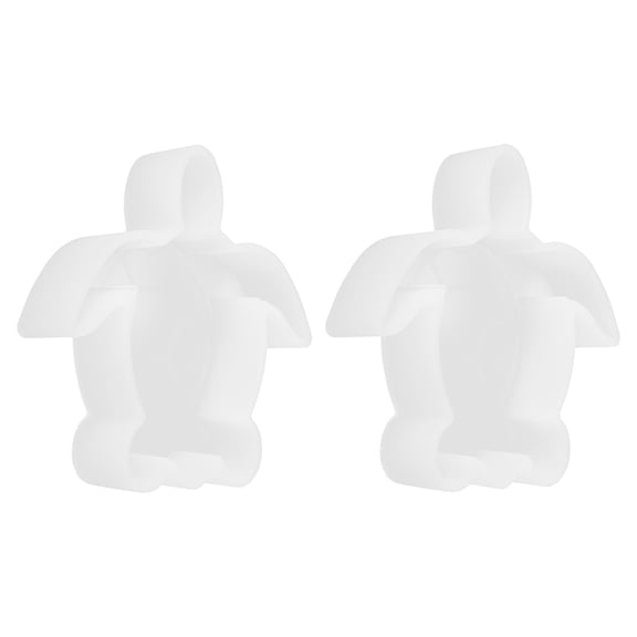 LOLIPPYY 2Pcs Reusable White Silicone Molds for Resin Crafts Featuring Detailed 3D Turtle Shape