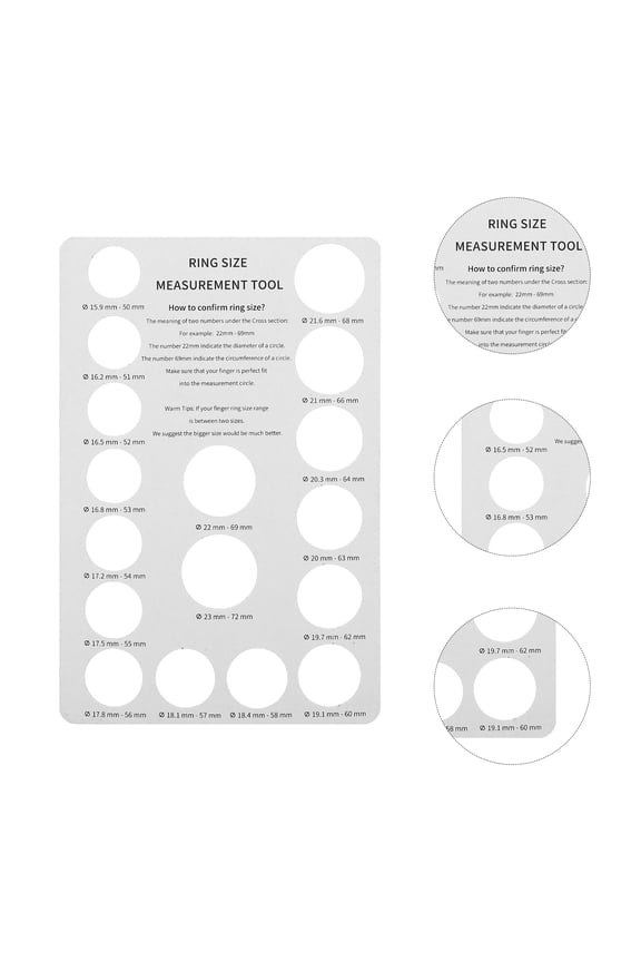 2Pcs Ring Measuring Tool White Reusable Finger Sizer for Accurate Size Measurement