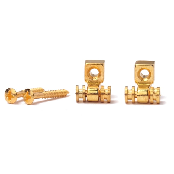 LOLIPPYY 2Pcs Roller String Tree for Guitar in Golden Metal Prevents String Wear and Tear