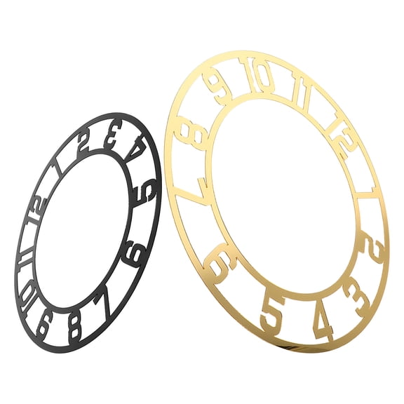 LOLIPPYY 2-Pack Round Acrylic Clock Faces with Self-Adhesive Arabic Numeral Stickers for Easy Wall Clock Installation