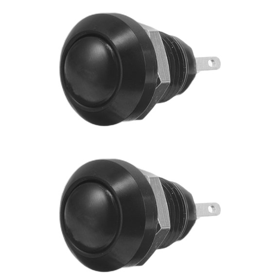 LOLIPPYY 2Pcs Round Self Reset Push Button Switch for Car Electronic Control Panel Mount Durable Metal