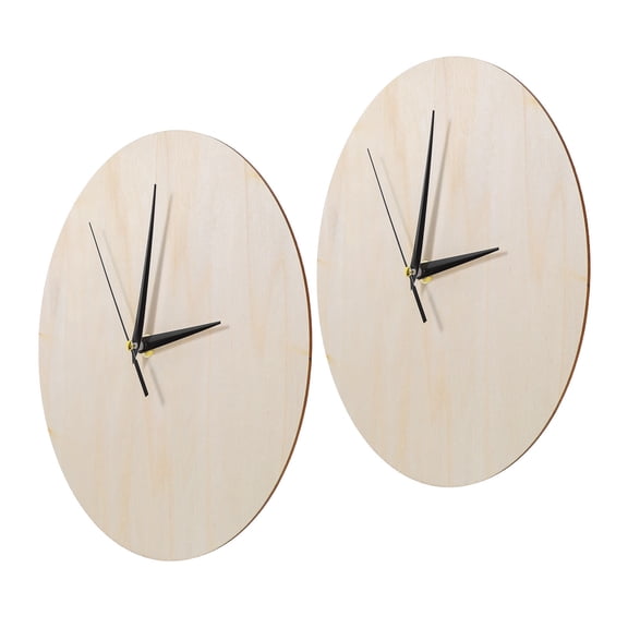 LOLIPPYY 2-Pack Round Wooden Clock Face Replacement Kit for Painting, Home, Office Wall Decor and Craft Projects