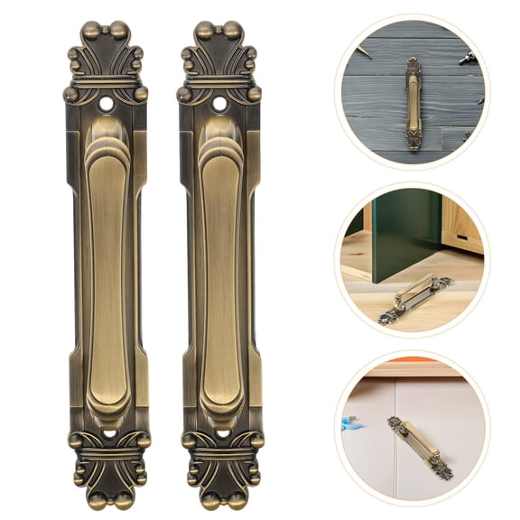 LOLIPPYY 2-Pack Rustic Farmhouse Sliding Door Handles, Antique Metal Pulls for Wardrobe, Cupboard, Drawer Hardware