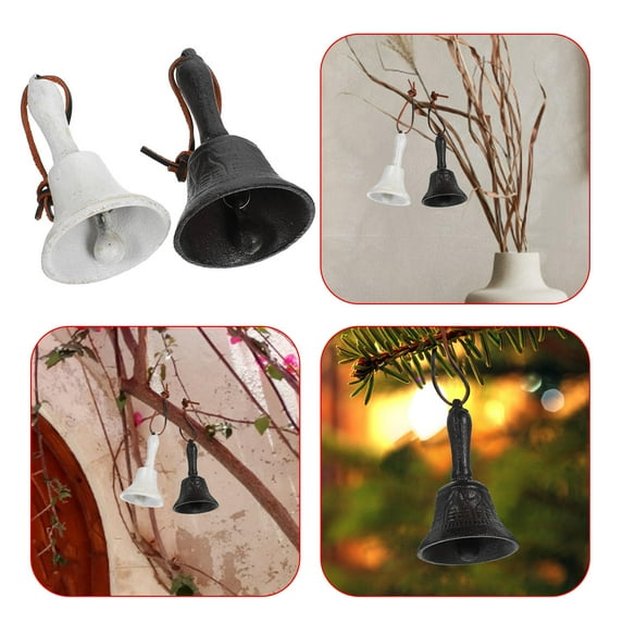 LOLIPPYY Set of 2 Rustic Metal Handbells for Outdoor Garden Decoration and Home Pieces