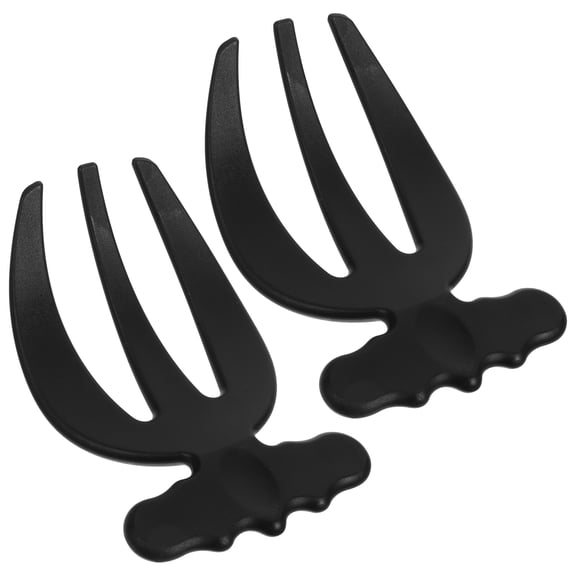 LOLIPPYY 2Pcs Salad Serving Set Black Three Pronged Plastic Forks for Daily Eating