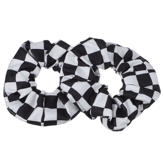 LOLIPPYY 2Pcs Satin Silk Hair Accessories with Chessboard Pattern for Ponytail and Half Up