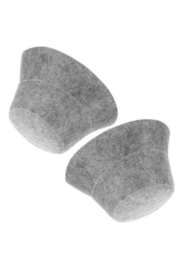 2-Pack Grey Felt Sauna Hats with Minimalist Design for Sun and Steam Room Use