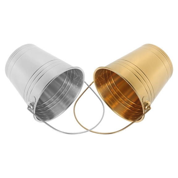 LOLIPPYY Set of 2 Stainless Steel Ice Storage Buckets Scratch Resistant for Outdoor Events