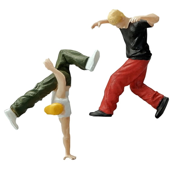 LOLIPPYY 2-Piece Resin Figurine Set Home Decor Collectible Street Dance Art Sculptures Assorted Colors Display