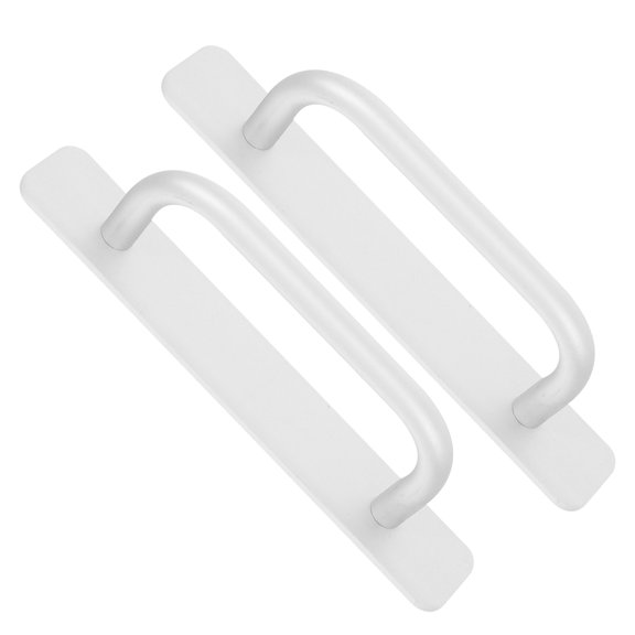 LOLIPPYY 2Pcs Self Adhesive Aluminum Alloy Barn Door Pull Handles No Damage Stick on Door Handle