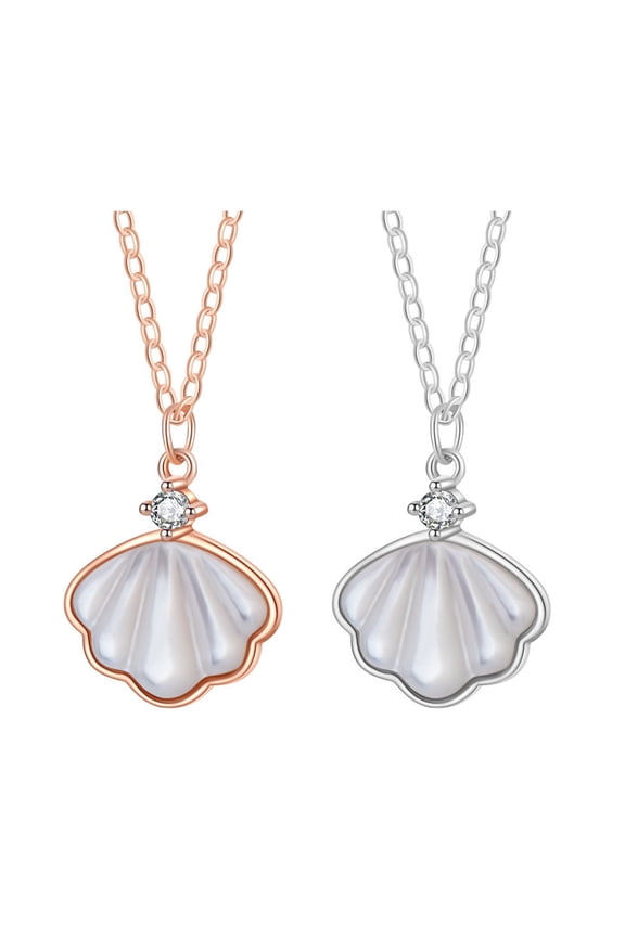 2Pcs Shell Pendant Necklaces Assorted Color Perfect Fashion Jewelry for Party Wear