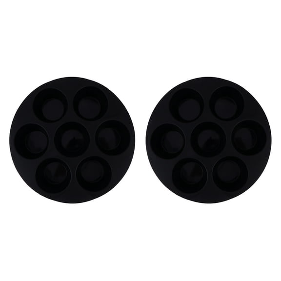 LOLIPPYY 2Pcs Silicone Muffin Baking Cups Black Nonstick Washable Mold for Home Kitchen