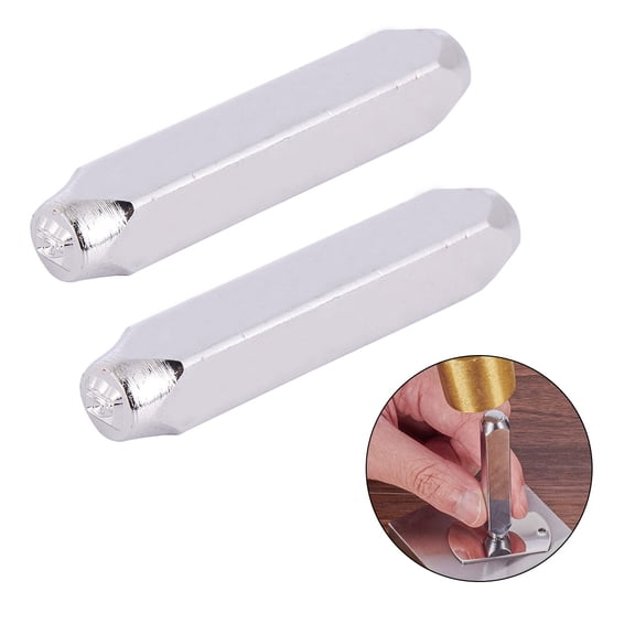 LOLIPPYY 2Pcs Silver Carbon Steel Stamp for Intricate Designs and Jewelry Marking in Craft Projects