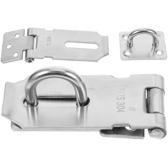 LOLIPPYY 2Pcs Silver Locking Hasp Latch Padlock Compatible for Doors Cabinets and Gates