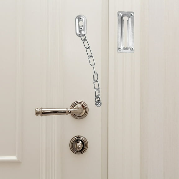 LOLIPPYY 2Pcs Silver Stainless Steel Door Chain Locks Heavy Duty Latch for Control