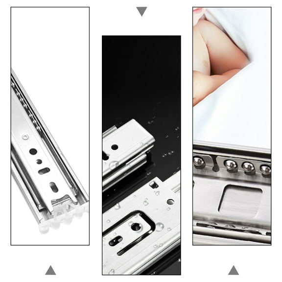 LOLIPPYY three section soft close slide Drawer Slide Stainless Steel 2pcs for Office Furniture