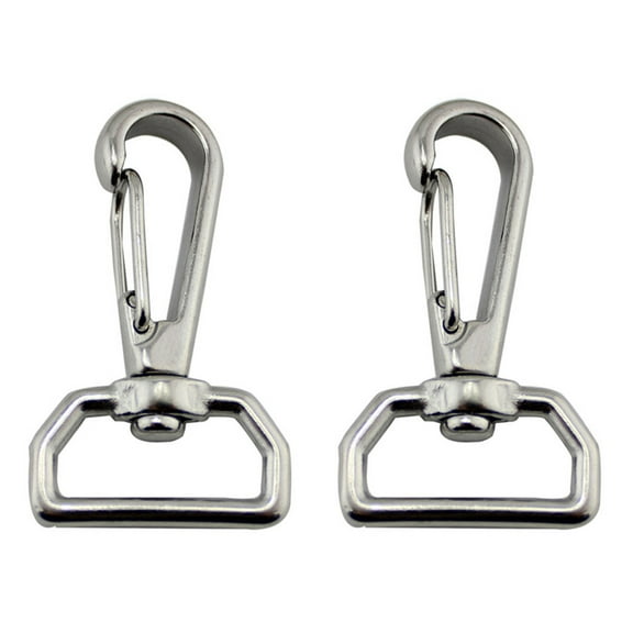 LOLIPPYY 2Pcs Silver Stainless Steel Safety Buckle Spring Hook Ideal for Hiking and Camping