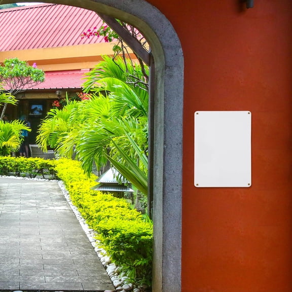 LOLIPPYY 2Pcs Silver Sublimation Metal Sign Blanks for DIY Decor Storefront Yard Markers with Pre-Drilled Holes