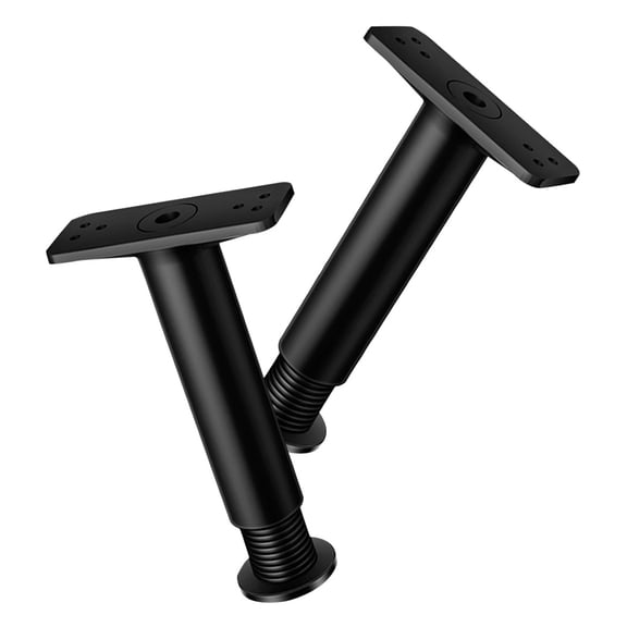 LOLIPPYY 2Pcs Simple Installation Black Bed Frame Legs Replacement for Adjustable Furniture and Bed Support