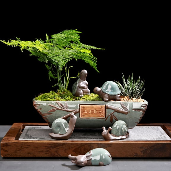 LOLIPPYY 2Pcs Simulated Ceramic Tortoise Models Grey Decorative Tea Pet for Household Ornament