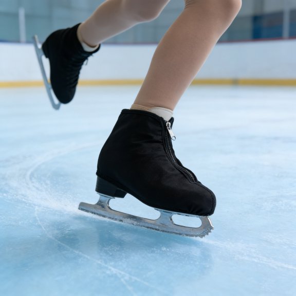 LOLIPPYY 2Pcs Skate Boot Covers Black Quick Installation Protective Gear for Figure and Hockey Skates