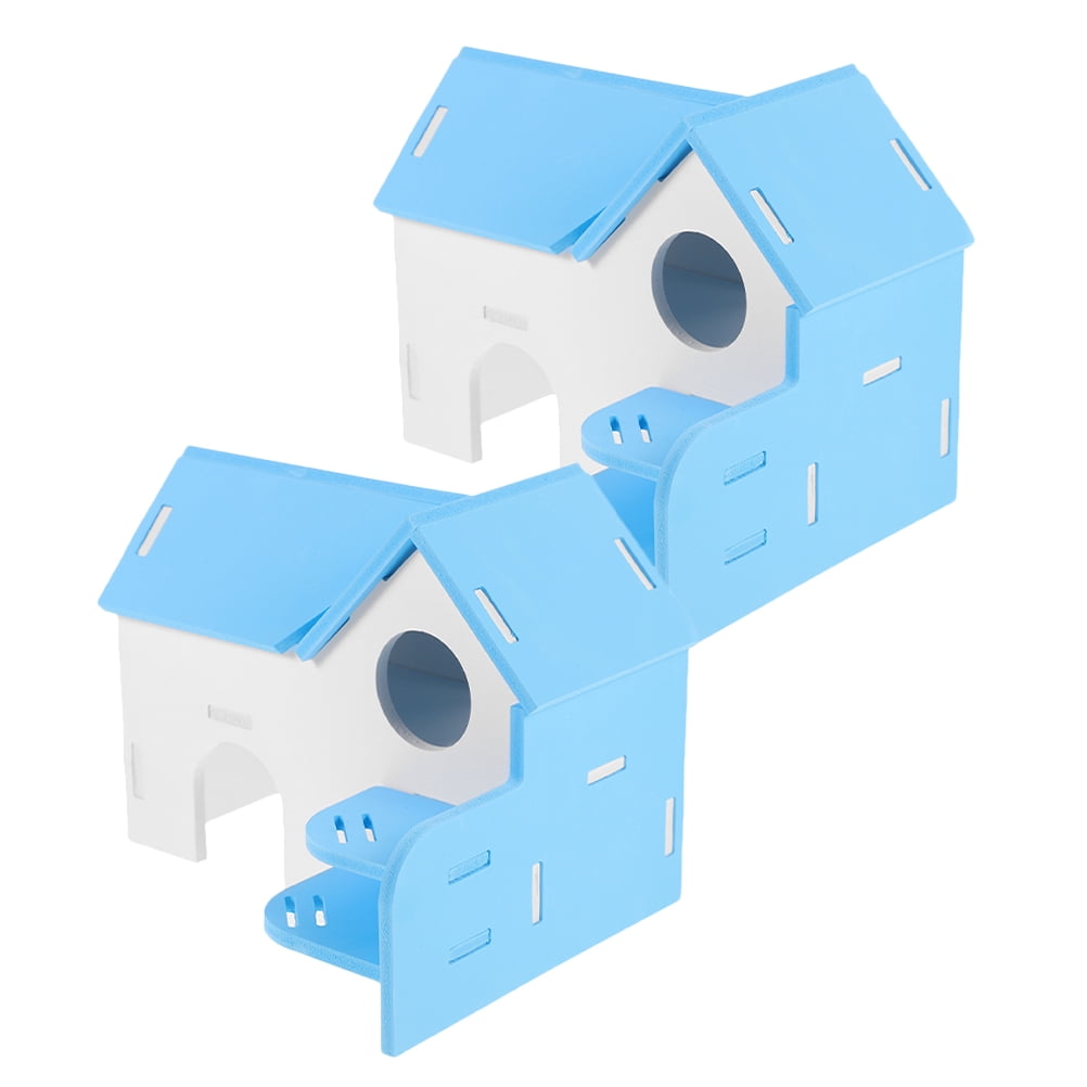 Curated visual reference: Lolippyy 2Pcs Sky Blue Cage Hamster Hideouts For Small Pets Photo Inspiration