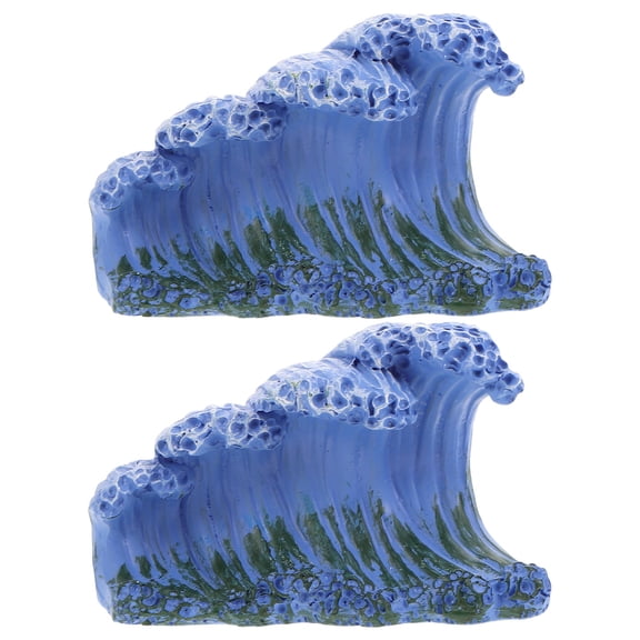 LOLIPPYY 2-Pack Sky Resin Ocean Wave Figurines for Desktop Landscape Table Decor