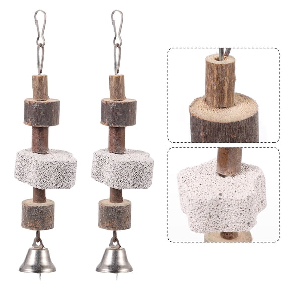 LOLIPPYY 2Pcs Small Animal Molar Toys Multi Wood Entertainment Chew Toy for Small Animals