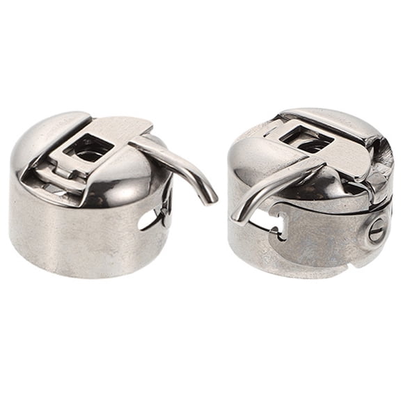 LOLIPPYY 2Pcs Small Bobbin Case for Home Sewing Machine Silver Stainless Steel Durable Design