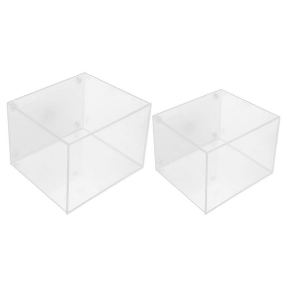 LOLIPPYY Set of 2 Portable Transparent Betta Fish Tanks Made from Reusable Plastic for Home and Office Use