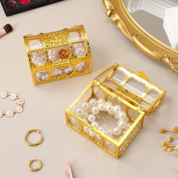 LOLIPPYY Transparent Plastic Treasure Chest, Ideal for Articles and Jewelry Storage