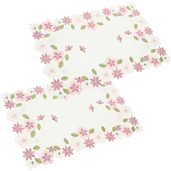 LOLIPPYY Set of 2 Small Vintage Cloth Lace Placemats with Multi , Decorative for Kitchen Use