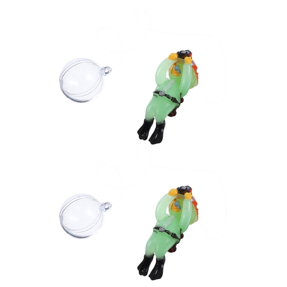LOLIPPYY 2-Pack Smooth Floating Diver Ornaments for Aquariums, Light Green PVC Material Fish Tank Decorations