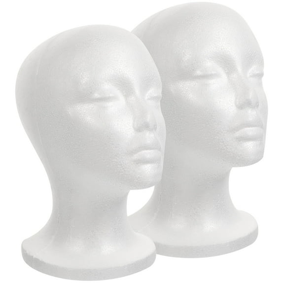 LOLIPPYY 2Pcs Smooth Foam Female Head For Wig Making Display For Home Use