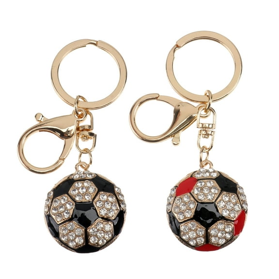 LOLIPPYY 2Pcs Soccer Design Rhinestone Keychain Stylish Key Pendant Perfect