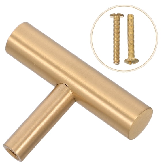 LOLIPPYY Set of 2 Solid Brass Cabinet Knobs Vintage Style Single Hole Pull Handles for Kitchen Bathroom Vanity