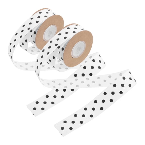 LOLIPPYY 2-Pack White Spring Floral Wire Ribbon, Polyester Decorative Trim for Hair Accessories and Party Decorations